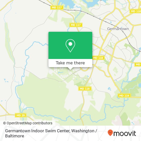 Mapa de Germantown Indoor Swim Center, 18000 Central Park Cir