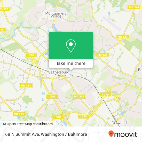 Mapa de 68 N Summit Ave, Gaithersburg, MD 20877