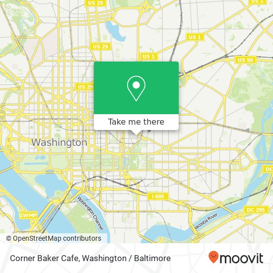 Mapa de Corner Baker Cafe, 500 N Capitol St NW