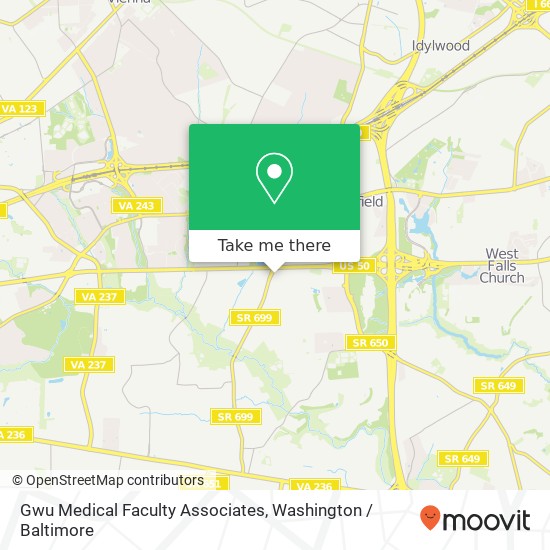 Mapa de Gwu Medical Faculty Associates, 8505 Arlington Blvd