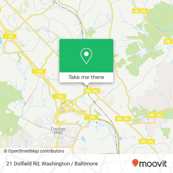 Mapa de 21 Dolfield Rd, Owings Mills, MD 21117