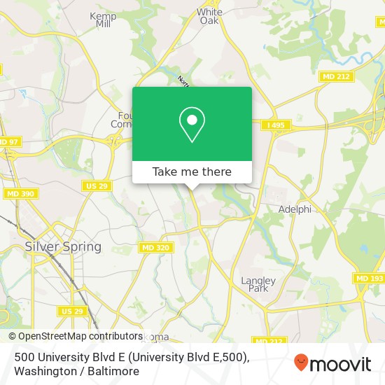 500 University Blvd E (University Blvd E,500), Silver Spring, MD 20901 map