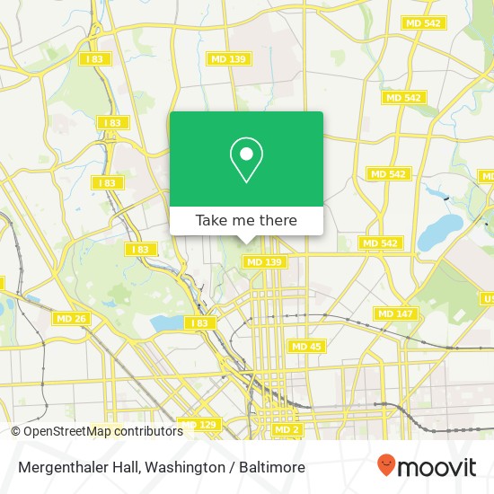 Mapa de Mergenthaler Hall, Baltimore, MD 21218