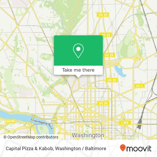 Capital Pizza & Kabob, 2441 18th St NW map