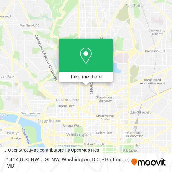 Mapa de 1414,U St NW U St NW