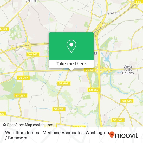 Woodburn Internal Medicine Associates, 8501 Arlington Blvd map