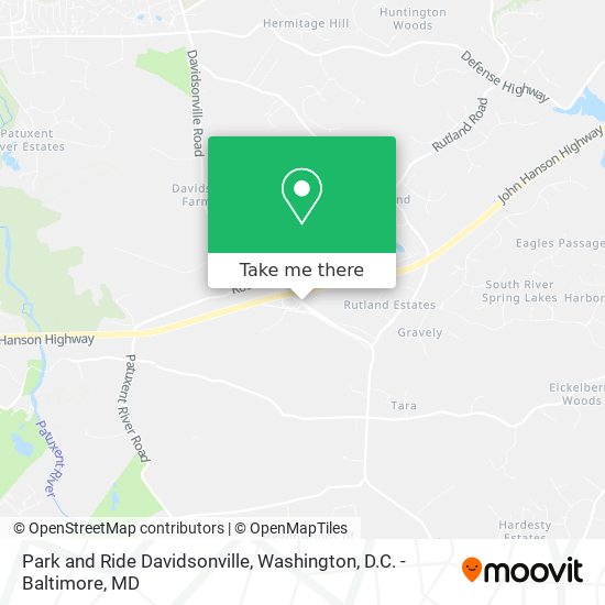 Mapa de Park and Ride Davidsonville