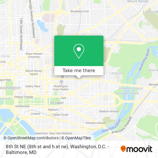 Mapa de 8th St NE (8th st and h st ne)