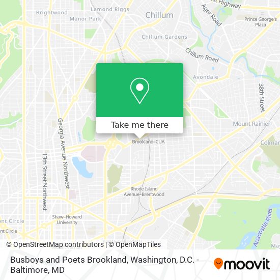Busboys and Poets Brookland map
