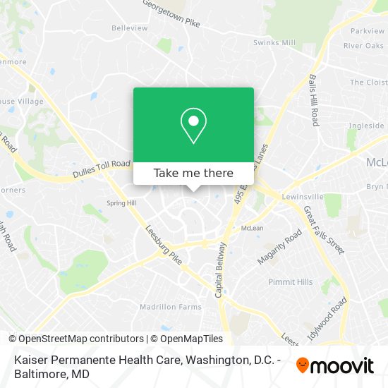 Mapa de Kaiser Permanente Health Care