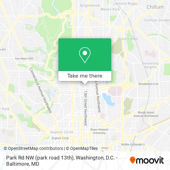 Park Rd NW (park road 13th) map
