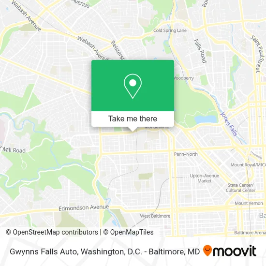 Gwynns Falls Auto map