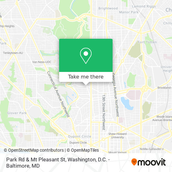 Park Rd & Mt Pleasant St map