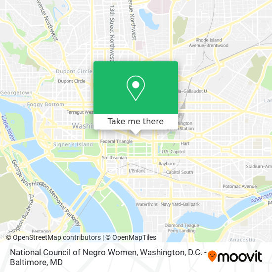 National Council of Negro Women map