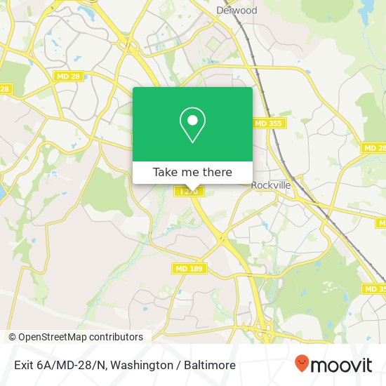 Exit 6A/MD-28/N map