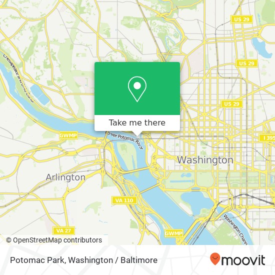 Mapa de Potomac Park, Washington, DC 20007