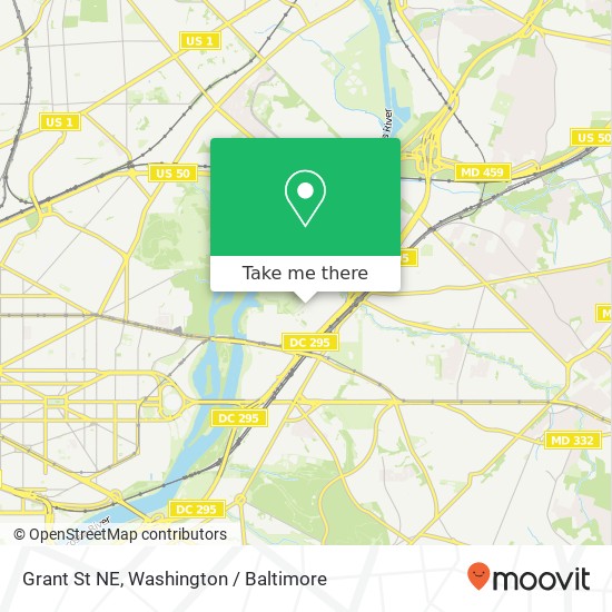 Mapa de Grant St NE, Washington, DC 20019