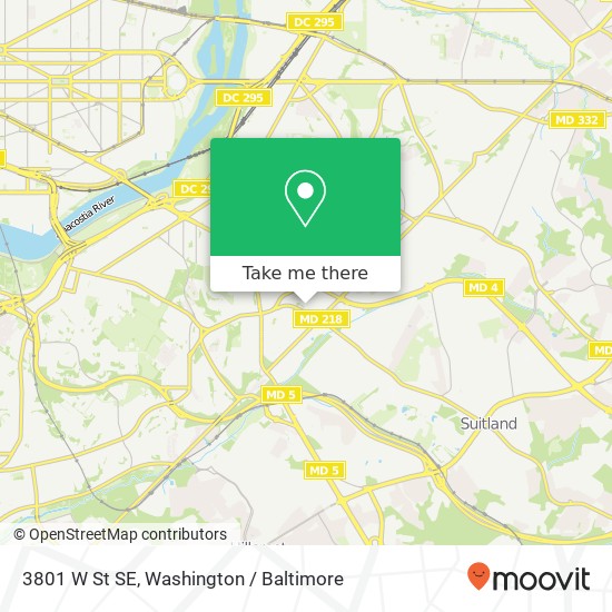 Mapa de 3801 W St SE, Washington, DC 20020