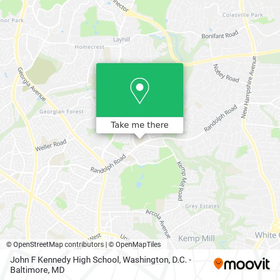 John F Kennedy High School map
