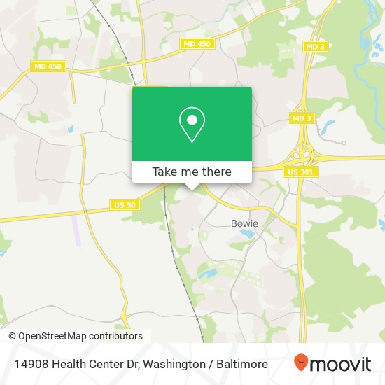 Mapa de 14908 Health Center Dr, Bowie, MD 20716