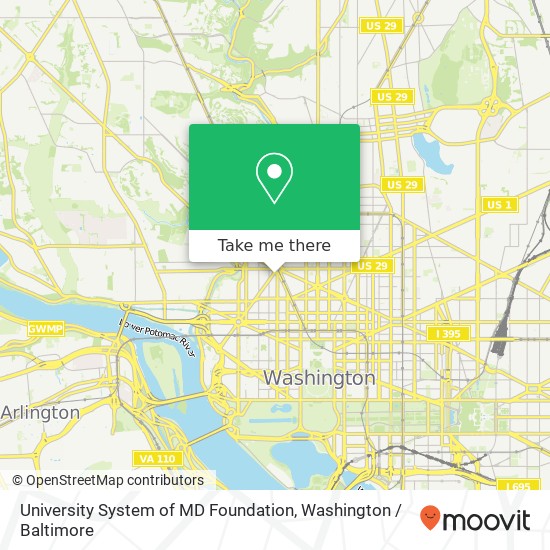 Mapa de University System of MD Foundation, 21 Dupont Cir NW