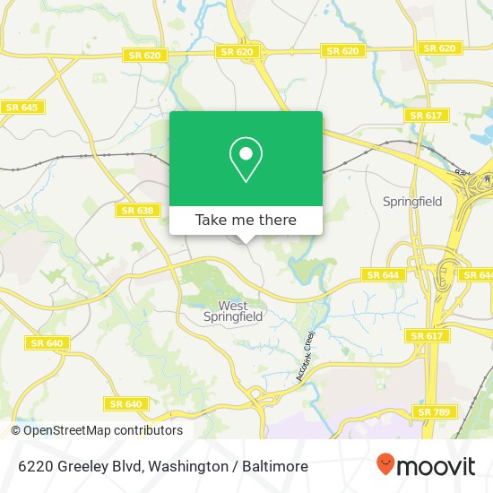 Mapa de 6220 Greeley Blvd, Springfield, VA 22152