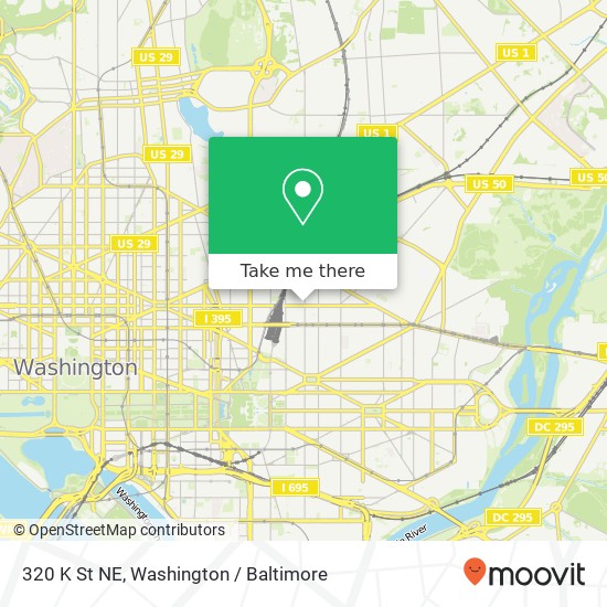 Mapa de 320 K St NE, Washington, DC 20002