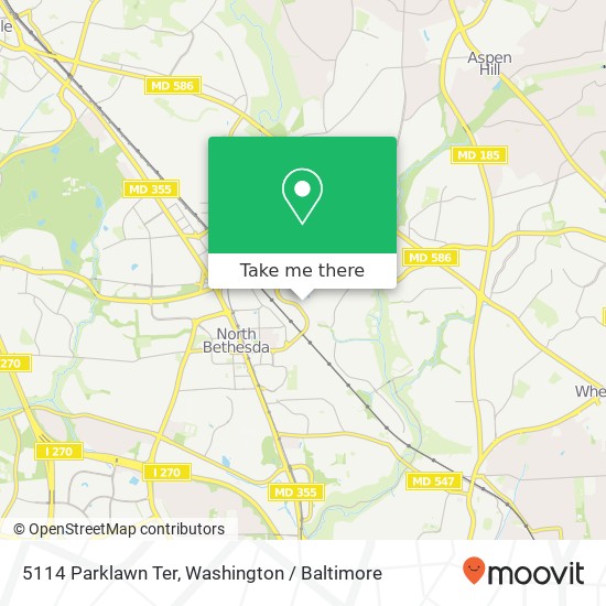 Mapa de 5114 Parklawn Ter, Rockville (NORTH BETHESDA), <B>MD< / B> 20852