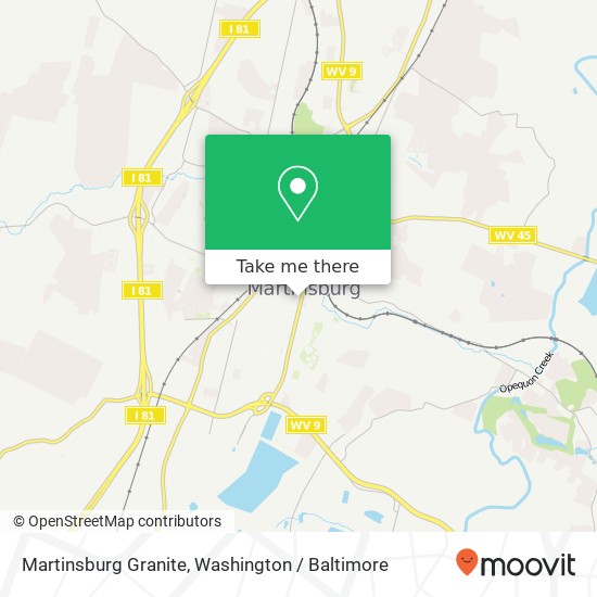 Mapa de Martinsburg Granite, 109 W John St