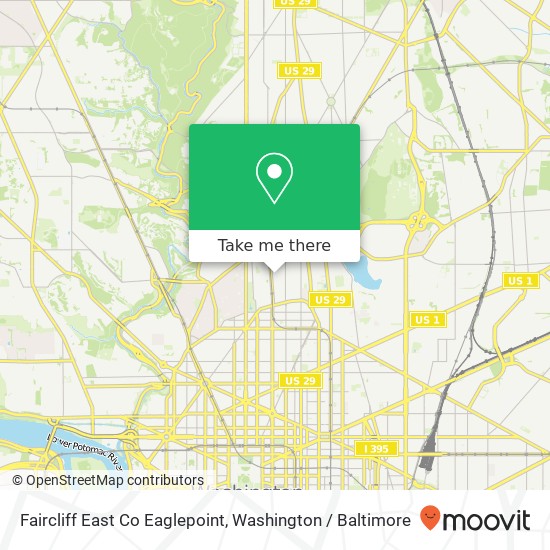 Mapa de Faircliff East Co Eaglepoint, 1350 Fairmont St NW