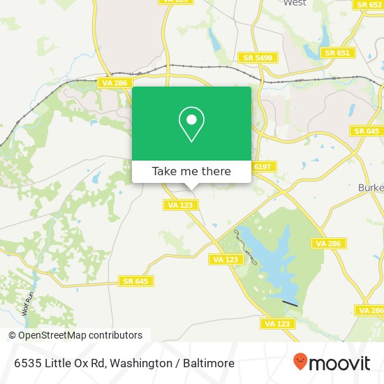 Mapa de 6535 Little Ox Rd, Fairfax Station, VA 22039
