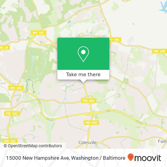 Mapa de 15000 New Hampshire Ave, Silver Spring, MD 20905