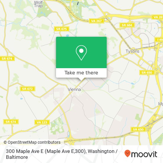 Mapa de 300 Maple Ave E (Maple Ave E,300), Vienna, VA 22180