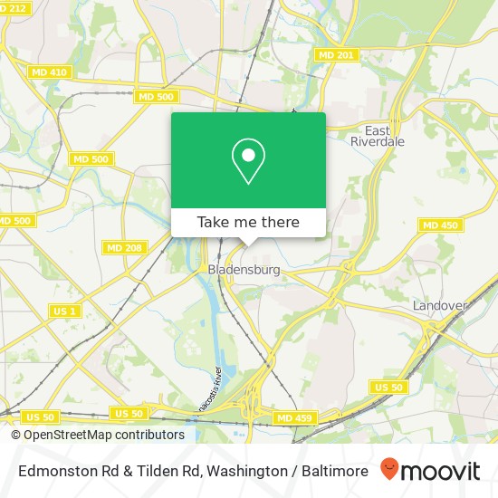 Edmonston Rd & Tilden Rd map
