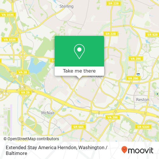 Mapa de Extended Stay America Herndon, 1021 Elden St