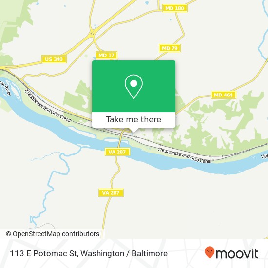 Mapa de 113 E Potomac St, Brunswick, MD 21716