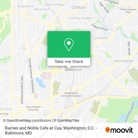 Barnes and Noble Cafe at Cua map