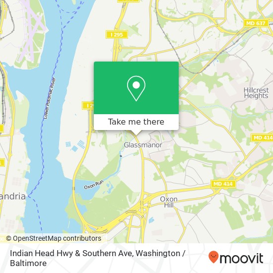 Mapa de Indian Head Hwy & Southern Ave
