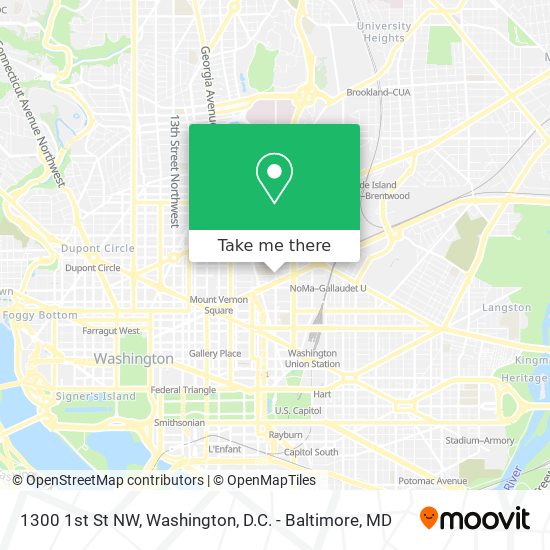 Mapa de 1300 1st St NW