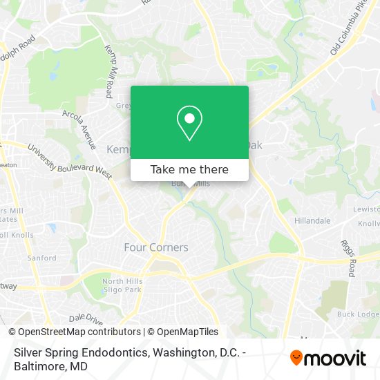 Mapa de Silver Spring Endodontics