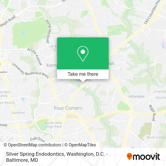 Silver Spring Endodontics map