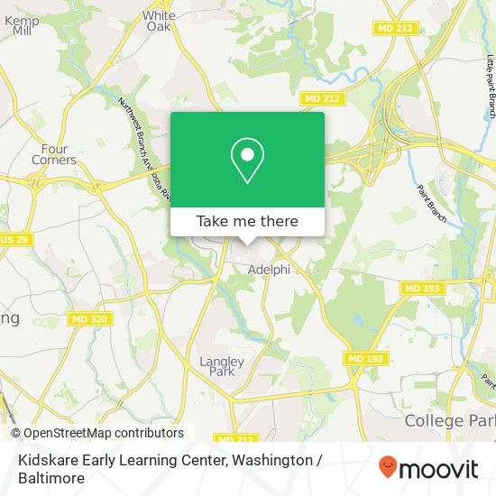 Mapa de Kidskare Early Learning Center, 1822 Metzerott Rd