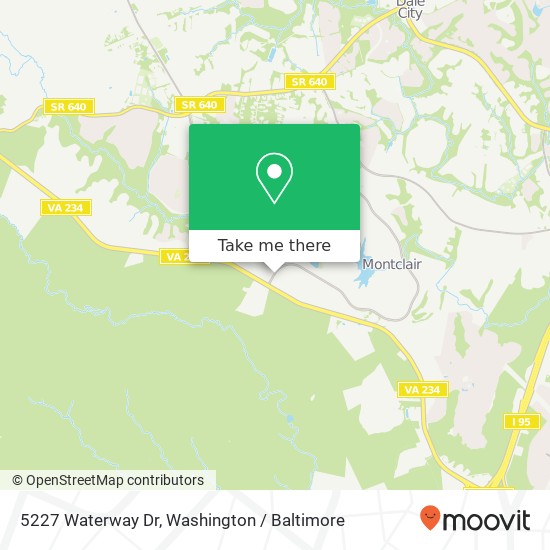 Mapa de 5227 Waterway Dr, Dumfries, <B>VA< / B> 22025