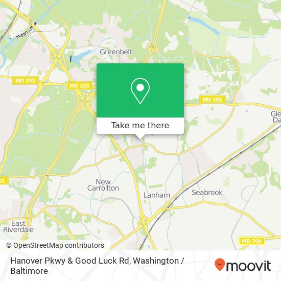 Hanover Pkwy & Good Luck Rd map