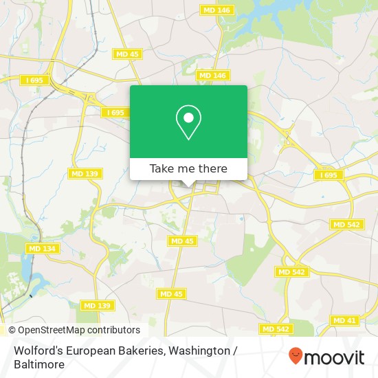 Mapa de Wolford's European Bakeries, 31 W Chesapeake Ave
