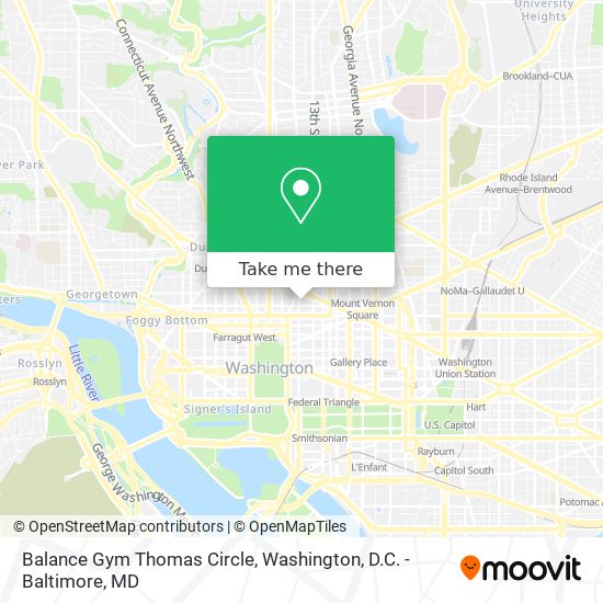 Mapa de Balance Gym Thomas Circle