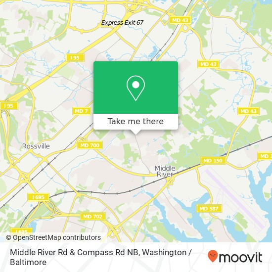 Mapa de Middle River Rd & Compass Rd NB