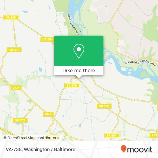 Mapa de VA-738, McLean (WEST MCLEAN), <B>VA< / B> 22102