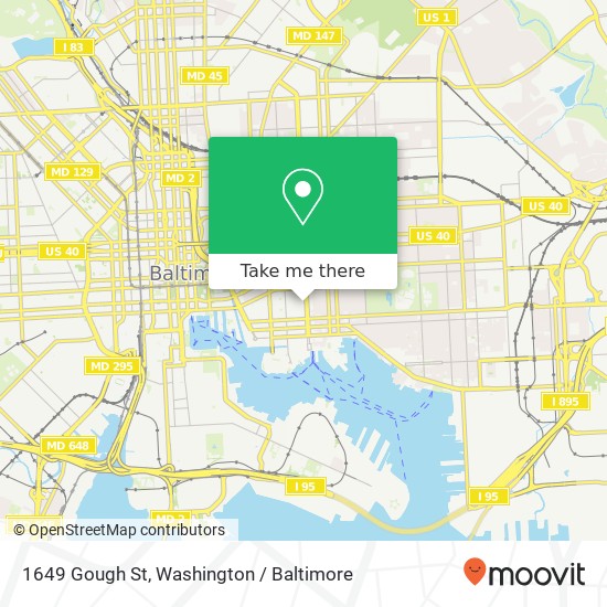 Mapa de 1649 Gough St, Baltimore, MD 21231