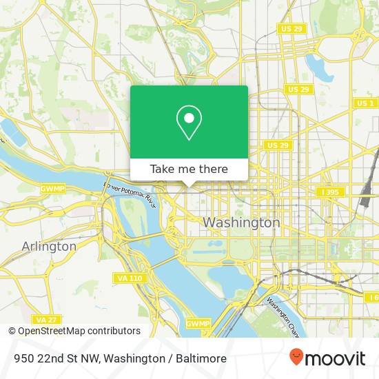 Mapa de 950 22nd St NW, Washington, DC 20037